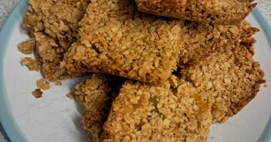 A plate of home made flapjacks